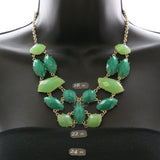 Mi Amore Necklace-Earring-Set Gold-Tone/Green