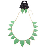 Mi Amore Necklace-Earring-Set Gold-Tone/Green