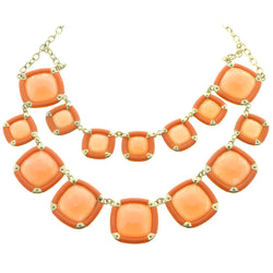 Mi Amore Necklace-Earring-Set Gold-Tone/Orange