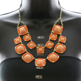 Mi Amore Necklace-Earring-Set Gold-Tone/Orange