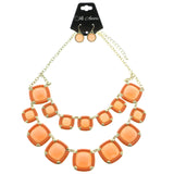 Mi Amore Necklace-Earring-Set Gold-Tone/Orange