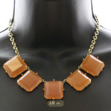 Mi Amore Necklace-Earring-Set Gold-Tone/Peach