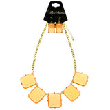 Mi Amore Necklace-Earring-Set Gold-Tone/Peach