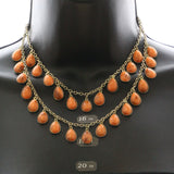 Mi Amore Necklace-Earring-Set Gold-Tone/Orange