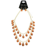 Mi Amore Necklace-Earring-Set Gold-Tone/Orange