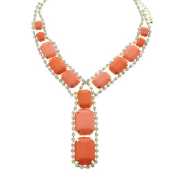 Mi Amore Necklace-Earring-Set  Gold-Tone/Pink