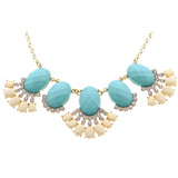 Mi Amore Necklace-Earring-Set Gold-Tone/Blue