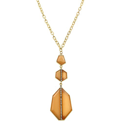 Mi Amore Pendant-Necklace Gold-Tone/Peach