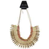 Mi Amore Feather Statement-Necklace Gold-Tone/Pink