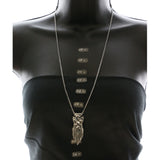 Mi Amore Arrowhead Necklace-Earring-Set Silver-Tone/Black