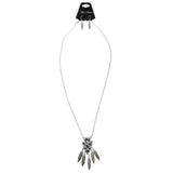 Mi Amore Arrowhead Necklace-Earring-Set Silver-Tone/Black