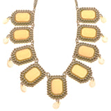 Mi Amore Necklace-Earring-Set Gold-Tone/White