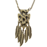 Mi Amore Arrowhead Feathers Necklace-Earring-Set Gold-Tone