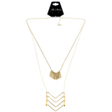 Mi Amore Long-Necklace Gold-Tone/White