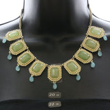 Mi Amore Necklace-Earring-Set Gold-Tone/Green