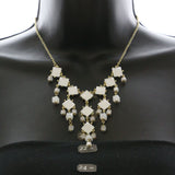 Mi Amore Necklace-Earring-Set Gold-Tone/White