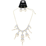 Mi Amore Necklace-Earring-Set Gold-Tone/White