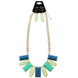 Mi Amore Necklace-Earring-Set Gold-Tone/Green