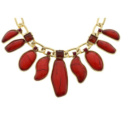 Mi Amore Necklace-Earring-Set Gold-Tone/Red