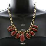 Mi Amore Necklace-Earring-Set Gold-Tone/Red