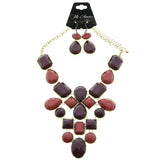 Mi Amore Necklace-Earring-Set Gold-Tone/Purple