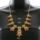 Mi Amore Necklace-Earring-Set Gold-Tone/Orange