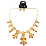 Mi Amore Necklace-Earring-Set Gold-Tone/Orange