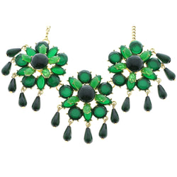 Mi Amore Necklace-Earring-Set Gold-Tone/Green