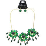 Mi Amore Necklace-Earring-Set Gold-Tone/Green