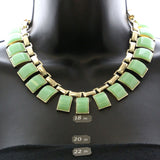 Mi Amore Necklace-Earring-Set Gold-Tone/Green