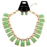 Mi Amore Necklace-Earring-Set Gold-Tone/Green