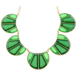 Mi Amore Necklace-Earring-Set Gold-Tone/Green