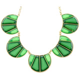 Mi Amore Necklace-Earring-Set Gold-Tone/Green