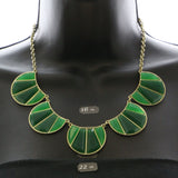 Mi Amore Necklace-Earring-Set Gold-Tone/Green