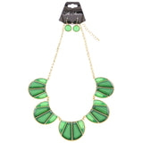 Mi Amore Necklace-Earring-Set Gold-Tone/Green