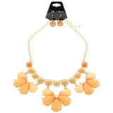 Mi Amore Necklace-Earring-Set Gold-Tone/Peach