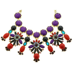 Mi Amore Iridescent accents Necklace-Earring-Set Gold-Tone/Multicolor