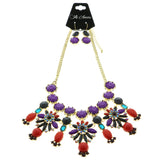 Mi Amore Iridescent accents Necklace-Earring-Set Gold-Tone/Multicolor