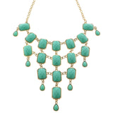 Mi Amore Necklace-Earring-Set Gold-Tone/Green