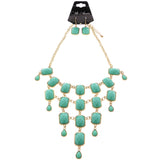 Mi Amore Necklace-Earring-Set Gold-Tone/Green