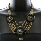 Mi Amore Necklace-Earring-Set Gold-Tone/Black