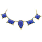 Mi Amore Necklace-Earring-Set Gold-Tone/Blue