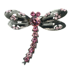 Mi Amore Dragonfly Brooch-Pin Pink/Silver-Tone