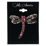 Mi Amore Dragonfly Brooch-Pin Pink/Silver-Tone