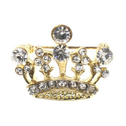 Mi Amore Crown Brooch-Pin Gold-Tone/Silver-Tone