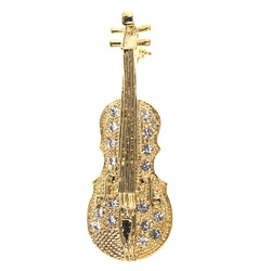 Mi Amore Cello Music Instrument Brooch-Pin Gold-Tone & Silver-Tone