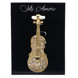 Mi Amore Cello Music Instrument Brooch-Pin Gold-Tone & Silver-Tone