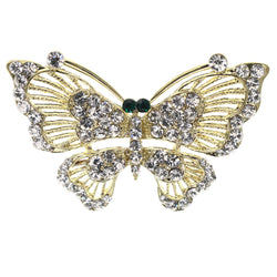 Mi Amore Butterfly Brooch-Pin Gold-Tone/Green