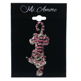 Mi Amore Tiger Brooch-Pin Silver-Tone/Pink