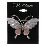 Mi Amore Butterfly Brooch-Pin Multicolor/Silver-Tone